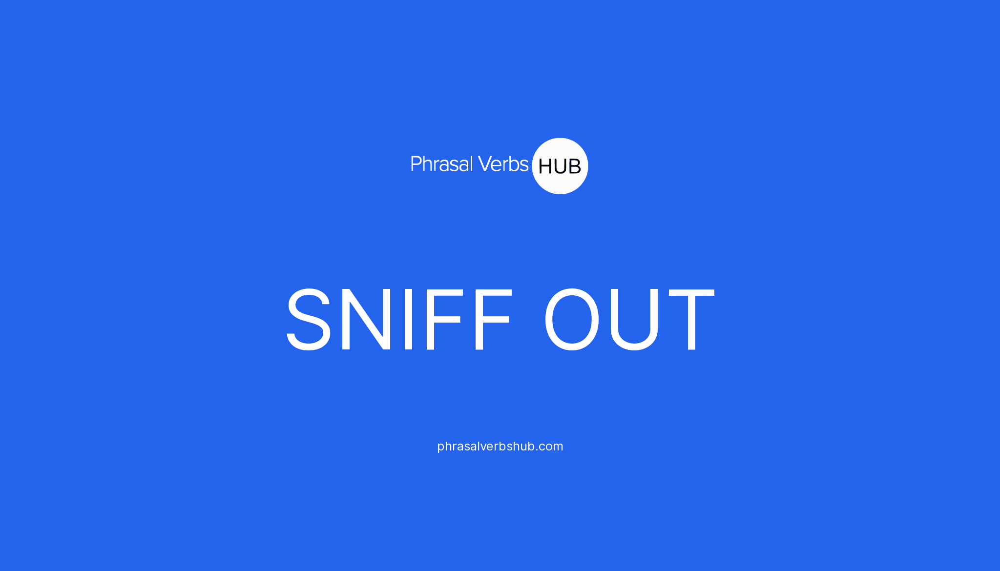 SNIFF OUT Phrasal Verb Meaning & Examples
